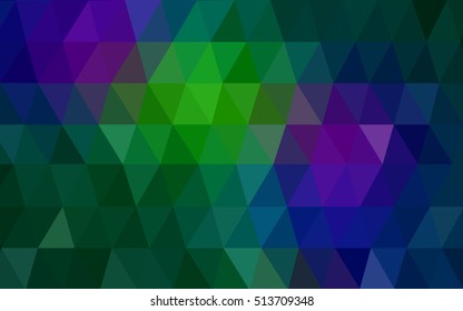 Dark blue, green low poly background. Modern geometrical abstract illustration with gradient. The best triangular design for your business.