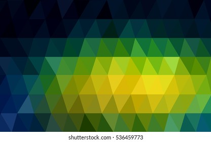 Dark Blue Green Low poly crystal background. Polygon design pattern. Low poly vector illustration, low polygon background.