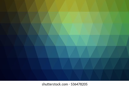 Dark Blue Green Low poly crystal background. Polygon design pattern. Low poly vector illustration, low polygon background.