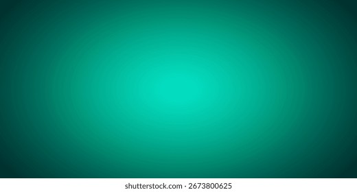 Estudio de fondo degradado de neón verde azul oscuro. Habitación panorámica vacía con podio o escenario. Paredes y suelos de tonos nocturnos con focos para la presentación de productos. Diseño de escena 3D.