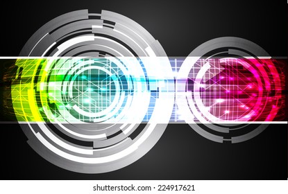 Dark blue green pink Light Abstract Technology background for computer graphic website and internet, circuit board. Black. Silver.