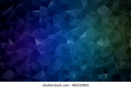 Dark blue, green polygon abstract background. Brand-new colored illustration in blurry style with gradient. The template can be used as a background for cell phones.