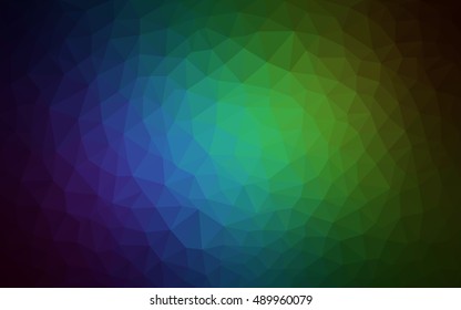 Dark blue, green polygonal background. Creative geometric illustration in Origami style with gradient. The textured pattern can be used for background.