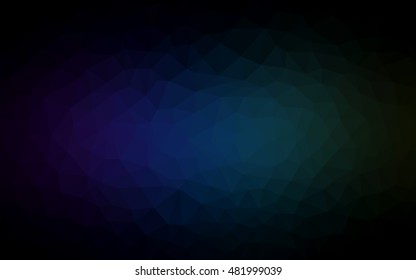 Dark blue, green polygonal pattern. A vague abstract illustration with gradient. The best triangular design for your business.