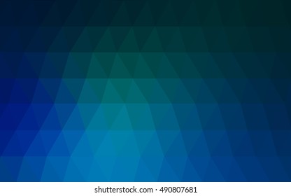 Dark blue, green polygonal pattern. Shining illustration, which consist of triangles. A completely new design for your business.