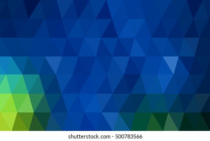 Dark blue, green polygonal pattern. Glitter abstract illustration with an elegant design. The template can be used as a background for cell phones.