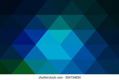 Dark blue, green polygonal template. Colorful illustration in abstract style with gradient. A completely new design for your business.