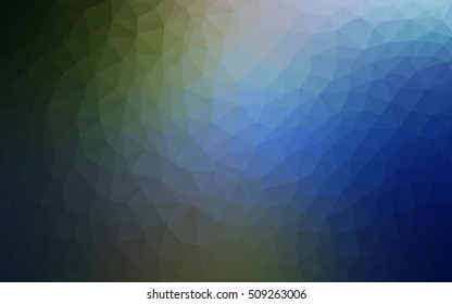 Dark blue, green polygonal template. Shining colored illustration in a brand-new style. Brand-new style for your business design.