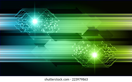 Dark blue green red Light Abstract Technology background for computer graphic website and internet, circuit board. star. 