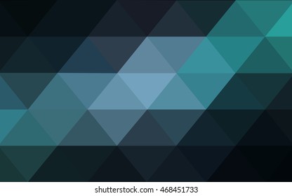 Dark blue, green triangle mosaic template. A sample with polygonal shapes. The completely new template can be used for your brand book.