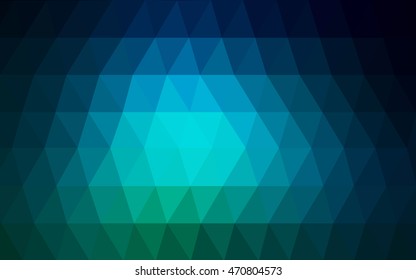 Dark blue, green triangle mosaic template. Modern geometrical abstract illustration with gradient. The best triangular design for your business.