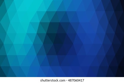 Dark blue, green triangle mosaic pattern. Modern geometrical abstract illustration with gradient. The textured pattern can be used for background.