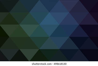 Dark blue, green triangle mosaic template. Geometric illustration in Origami style with gradient.  A completely new design for your business.