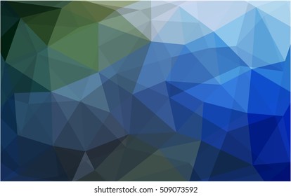 Dark blue, green triangle mosaic background. Glitter abstract illustration with an elegant design. Brand-new design for your business.