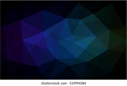 Dark blue, green triangle mosaic background. A vague abstract illustration with gradient. A new texture for your design.