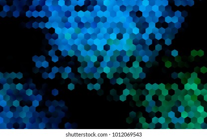 Dark Blue, Green vector abstract textured polygonal background. Brand-new blurry hexagonal design. Pattern can be used for background.