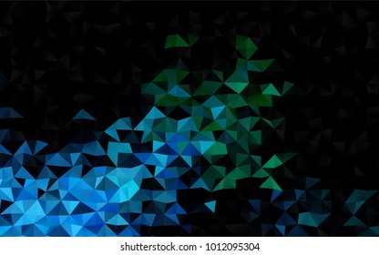 Dark Blue, Green vector abstract polygonal template. Triangular geometric sample with gradient.  Brand-new style for your business design.