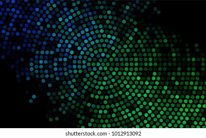 Dark Blue, Green vector abstract pattern with circles. Geometry template for your business design. Background with colored spheres.