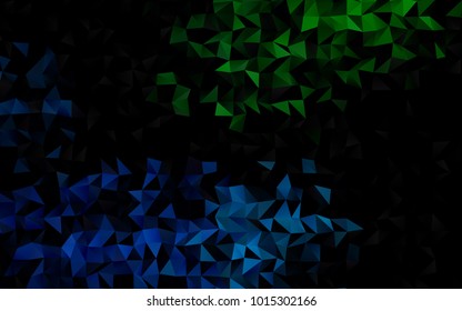 Dark Blue, Green vector abstract polygonal background. Modern geometrical abstract illustration with gradient. The template can be used as a background for cell phones.