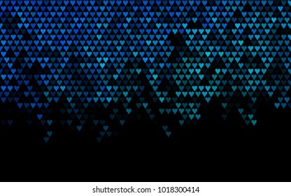 Dark Blue, Green vector abstract lovely pattern with Hearts on white background. Happy Valentine's Day Greeting Card with small hearts. Stock template for your romantic ad, leaflet, banner.