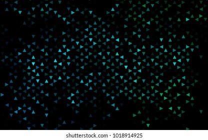 Dark Blue, Green vector abstract colorful background, which consist of triangles. Pattern with colored triangles on white background.