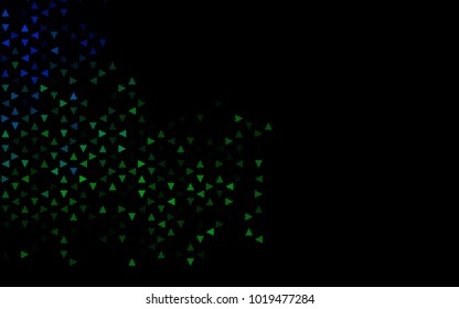 Dark Blue, Green vector abstract colorful background, which consist of triangles. Pattern with colored triangles on white background.
