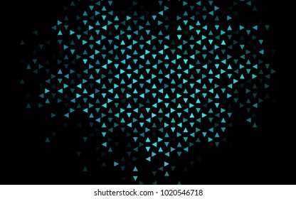 Dark Blue, Green vector abstract colorful background, which consist of triangles. Pattern with colored triangles on white background.