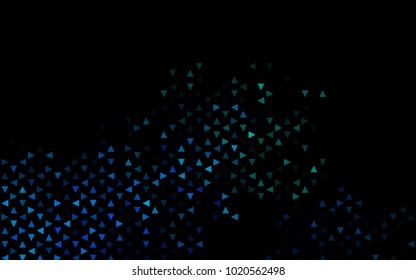 Dark Blue, Green vector abstract colorful background, which consist of triangles. Pattern with colored triangles on white background.