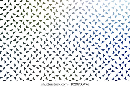 Dark Blue, Green vector abstract colorful background, which consist of triangles. Pattern with colored triangles on white background.