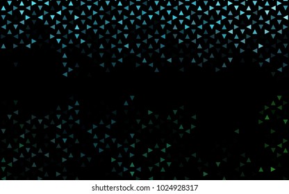 Dark Blue, Green vector abstract colorful background, which consist of triangles. Pattern with colored triangles on white background.