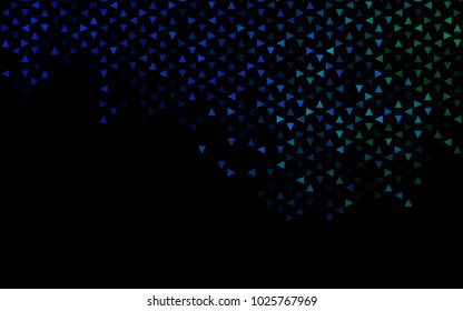 Dark Blue, Green vector abstract background, which consist of triangles. Pattern with colored triangles on white background.