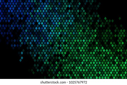 Dark Blue, Green vector abstract textured polygonal background. Blurry rectangular design. The pattern with repeating rectangles can be used for background.