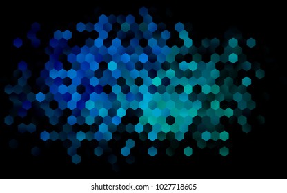 Dark Blue, Green vector abstract textured polygonal background. Brand-new blurry hexagonal design. Pattern can be used for background.