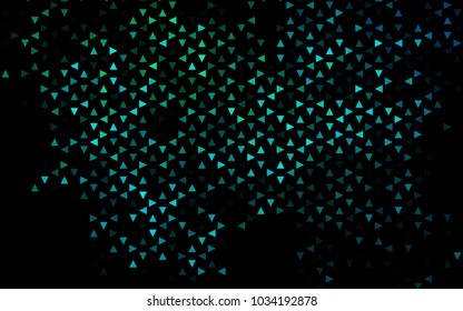 Dark Blue, Green vector abstract colorful background, which consist of triangles. Pattern with colored triangles on white background.