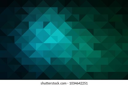 Dark Blue, Green vector abstract polygonal pattern. A sample with polygonal shapes. The polygonal design can be used for your web site.