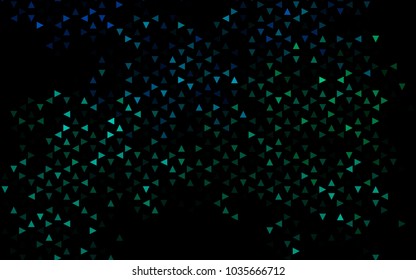 Dark Blue, Green vector abstract colorful background, which consist of triangles. Pattern with colored triangles on white background.