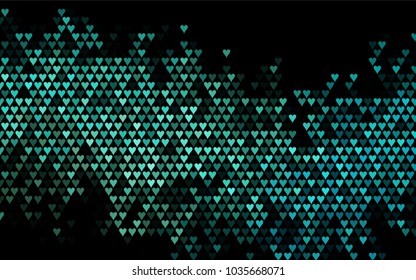 Dark Blue, Green vector abstract small hearts on white background. Template for valentine day with sweet, romantic concept. Amazing pattern for your design, banner, leaflet.
