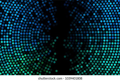 Dark Blue, Green vector abstract pattern with circles. Geometry template for your business design. Background with colored spheres.