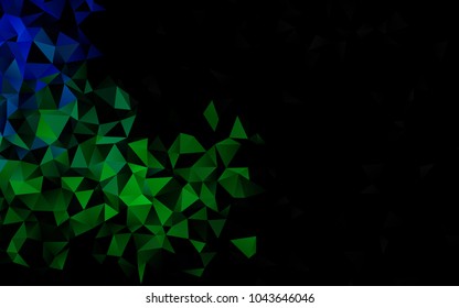 Dark Blue, Green vector abstract mosaic pattern. Colorful illustration in abstract style with gradient. A new texture for your design.