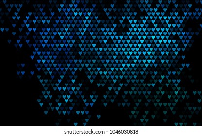 Dark Blue, Green vector abstract small hearts on white background. Template for valentine day with sweet, romantic concept. Amazing pattern for your design, banner, leaflet.