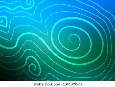 Dark Blue, Green vector abstract doodle pattern. A vague abstract illustration with doodles in Indian style. A completely new template for your business design.