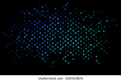 Dark Blue, Green vector abstract colorful background, which consist of triangles. Pattern with colored triangles on white background.