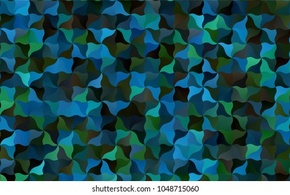 Dark Blue, Green vector abstract cambered background. Creative geometric illustration in Origami style with gradient. The pattern of blurred lines for your business design.