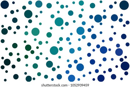 Dark Blue, Green vector abstract pattern with circles. Geometry template for your business design. Background with colored spheres.