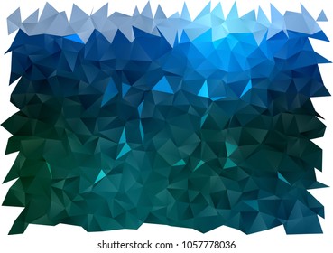 Dark Blue, Green vector abstract mosaic template. Creative geometric illustration in Origami style with gradient. The polygonal design can be used for your web site.