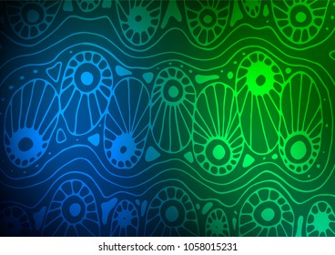 Dark Blue, Green vector abstract doodle texture. A completely new color illustration in doodle style. The doodle design can be used for your web site.