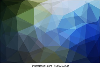Dark Blue, Green vector abstract textured polygonal background. Blurry triangle design. Pattern can be used for background.
