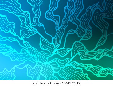 Dark Blue, Green vector abstract doodle template. Creative illustration in blurred style with doodles and Zen tangles. The doodle design can be used for your web site.