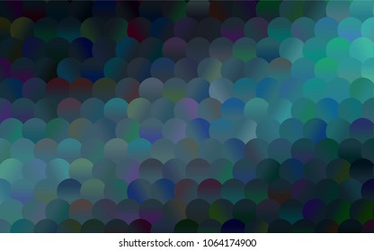 Dark Blue, Green vector abstract pattern with circles. Geometry template for your business design. Background with colored spheres.