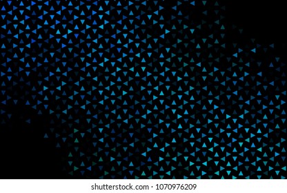Dark Blue, Green vector abstract colorful background, which consist of triangles. Pattern with colored triangles on white background.